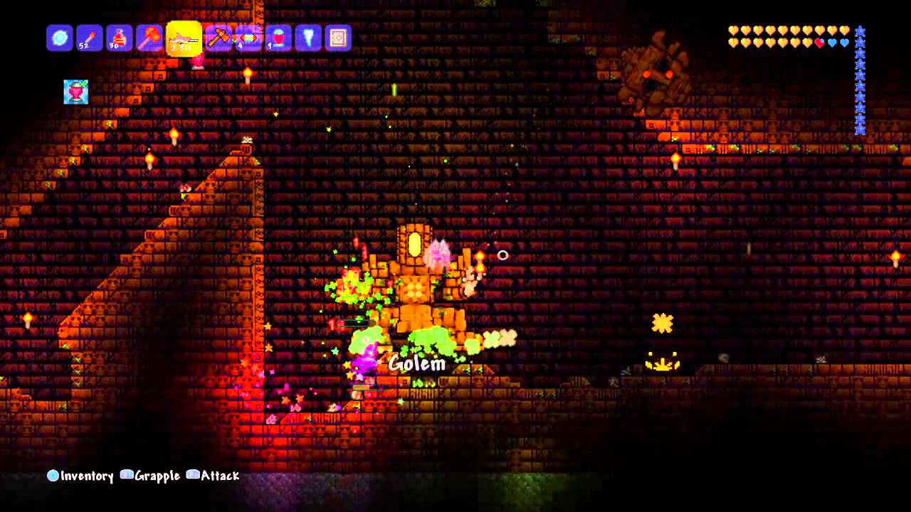 Terraria (PS4) Golem Glitch (Head stuck in wall) YouTube
