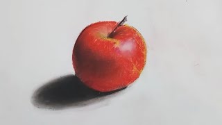 How to draw an Apple with soft pastel easily