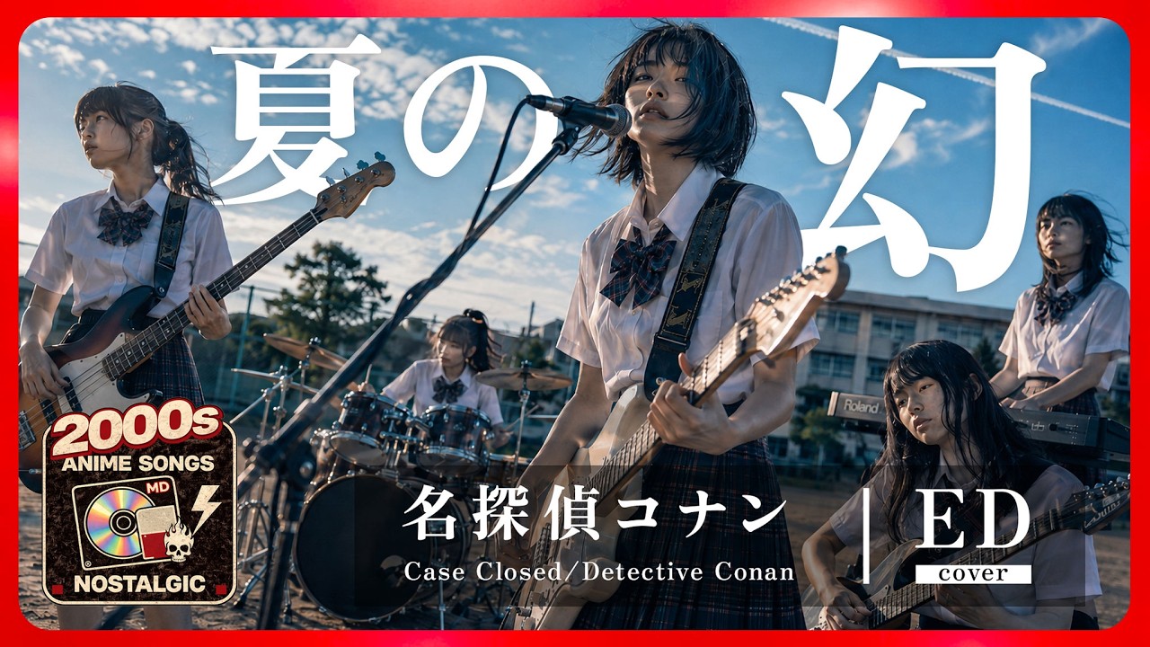 名探偵コナン 10th ED|夏の幻(GARNET CROW)|2000年代アニソンを女子高生バンドカバー|フル歌詞字幕【AI cover】