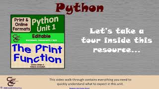 Python Print Function Unit 1 Preview Video