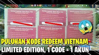 PULUHAN KODE REDEEM VIETNAM, BURUAN!!! LIMITED 1 KODE = 1 AKUN | Mobile Legends