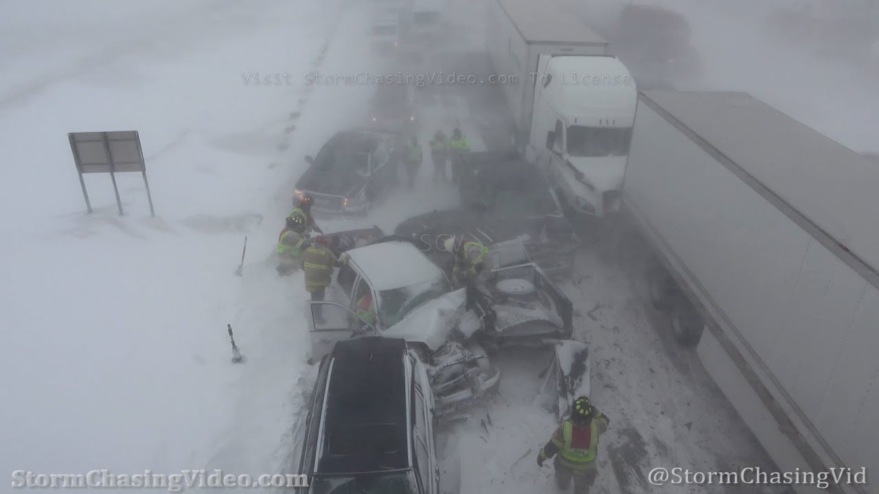 Massive Pileup As Firefighters Rescue Pinned Victim in Blizzard Conditions - 2/21/2022