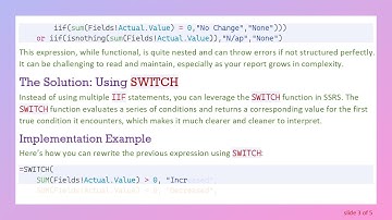How to Use SWITCH Instead of Multiple IIF in SSRS Reports
