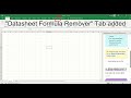 How to Load 'Datasheet Formula Remover' Excel addin