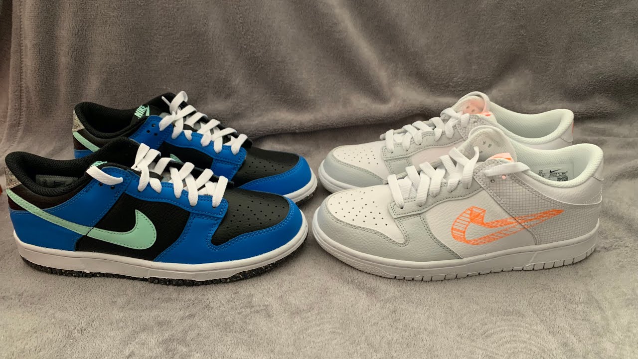 ПОВСЕДНЕВНЫЕ КРОСОВКИ. Dunk Low SE 3D Swoosh Pure Platinum Total Orange & Dunk Low Crater Blue Black