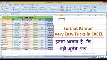 How to use Format Painter in excel with Very Easy Tricks | Excel in Hindi