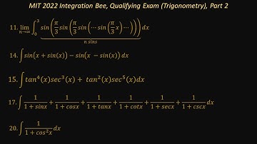 MIT 2022 Integration Bee, Qualifying Exam (Trigonometry), Part 2
