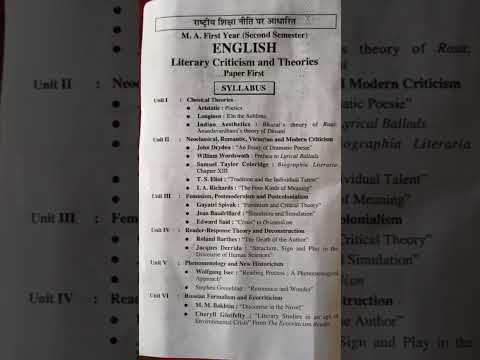M.A First Year