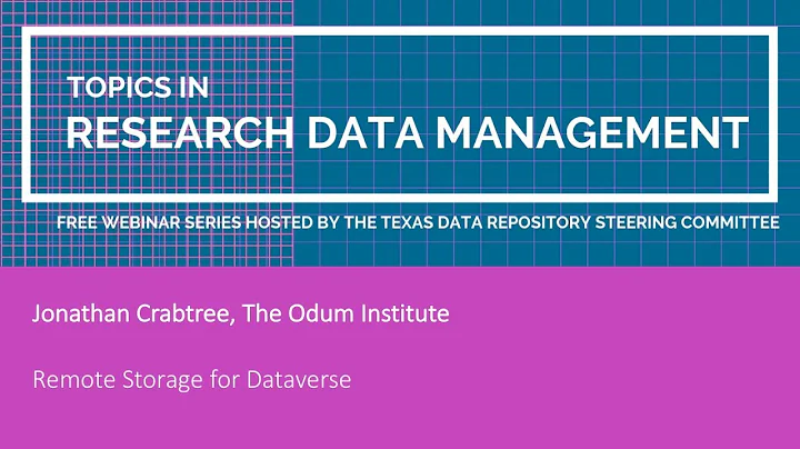Topics in Research Data Management #5: Jonathan Cr...