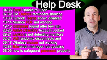 Help Desk Free Course, Acrobat Reader, AD account lock, calendar notifications, Outlook Teams addon