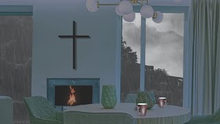 Heavenly Rain | Peaceful Relaxing Harp & Piano Music with Calm Raining Background