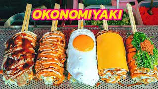 Cheap and Tasty Hashimaki (Chopsticks OKONOMIYAKI) | Bangkok Street Food | พิซซ่าญี่ปุ่นเสียบไม้
