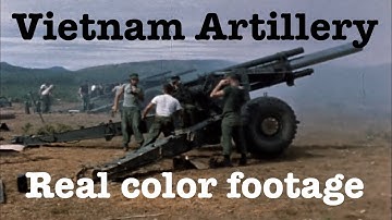 American artillery in Vietnam - compilation of genuine color footage