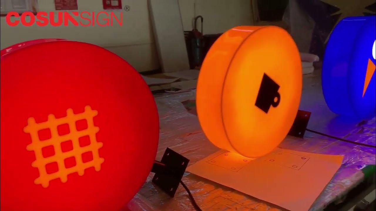 Custom make acrylic light box signage round light box sign outdoor