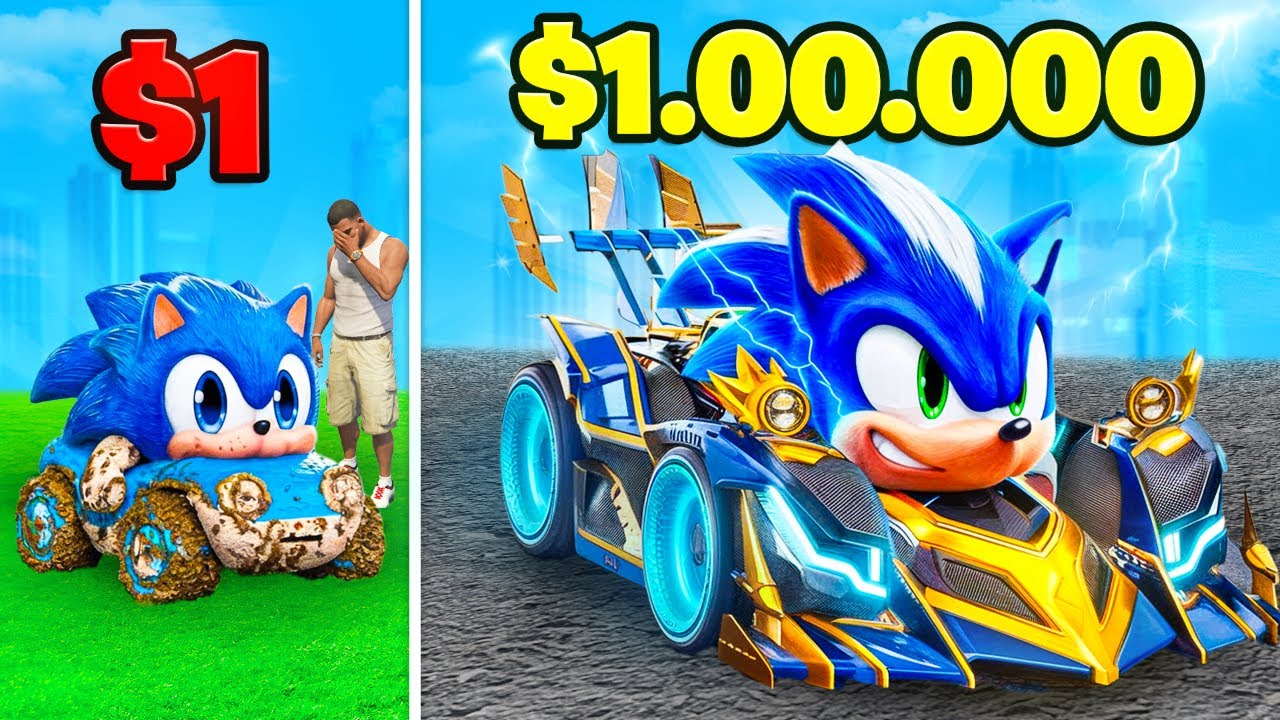 COCHE SONIC de 1$ vs de 1.000.000$ en GTA 5