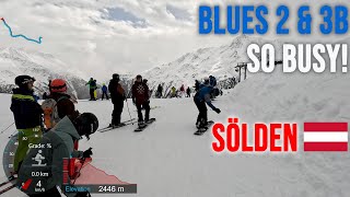 [4K] Skiing Sölden, So Busy! Navigating Traffic on Blue Pistes 2 and 3b, Austria, GoPro HERO11