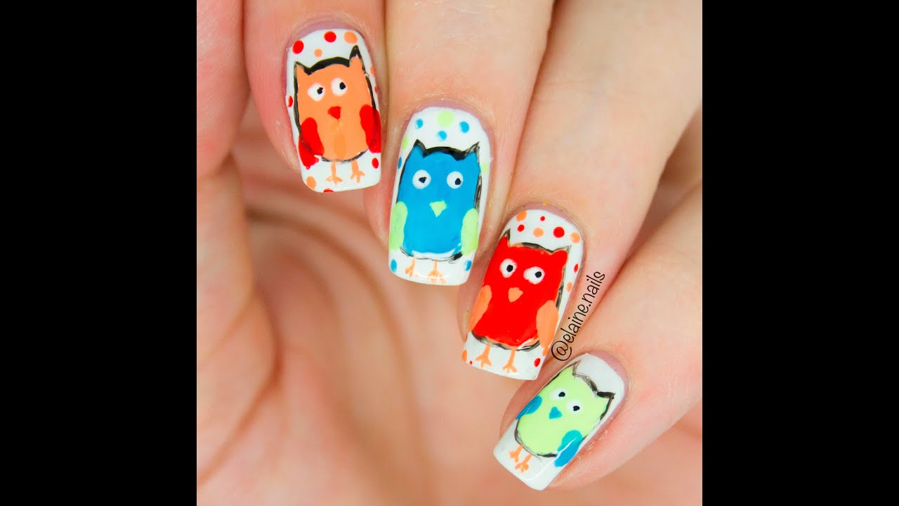 10. Cute Owl Nail Art for Fall - wide 3
