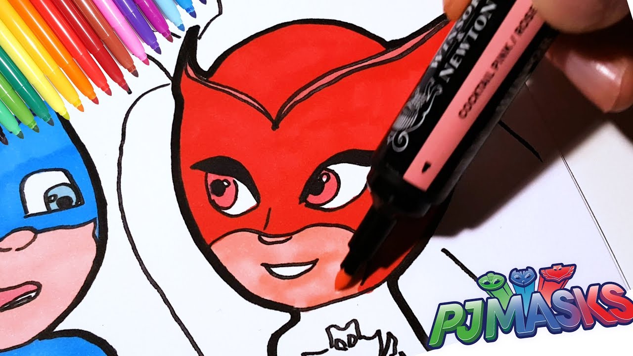 Download PJ Masks Coloring and Painting | Catboy Gekko and Owlette Christmas with Luna girl Coloring ...