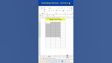 Excel Merge Shortcut Trick – Alt H M A 🔥 | Save Time Like a Pro!