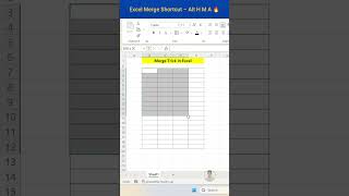 Excel Merge Shortcut Trick – Alt H M A 🔥 | Save Time Like a Pro!