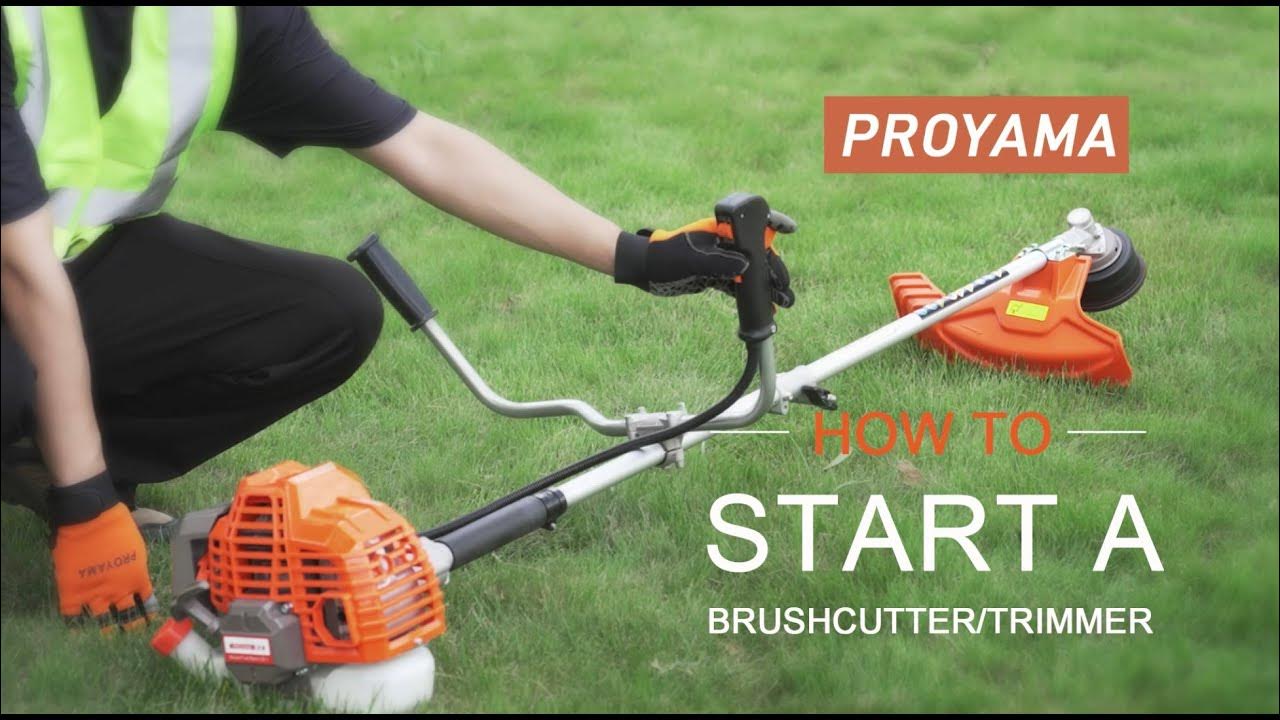 How to start a Proyama brush cutter string trimmer YouTube
