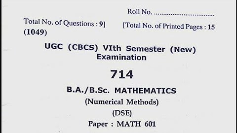 HPU (numerical method ) Math BA/BSC 3rd year question paper  #hpu  #universitiesinindia  #hpuexams