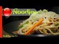 Receta de fideos fritos o Noodles de pollo con huevo.