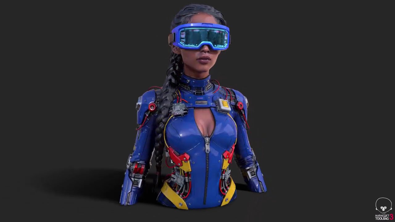 Cybernetic Girl Visor High Detail 3D model