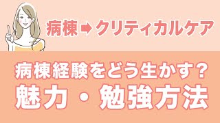 【病棟→クリティカルケア】病棟経験があるからこその強み・勉強方法？・クリティカルケアの魅力！！