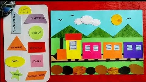 How to make a scenery using geometrical shapes, A train using geometrical shapes/ 2d shapes