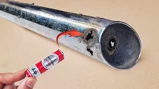 Discover Harvard professor's genius idea! Use a 1.5V battery to weld the motorcycle exhaust pipe