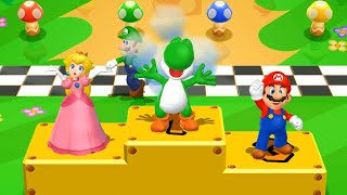 Mario Party 9 Garden Battle - Yoshi Vs Peach Vs Mario Vs Luigi| Cartoons Mee