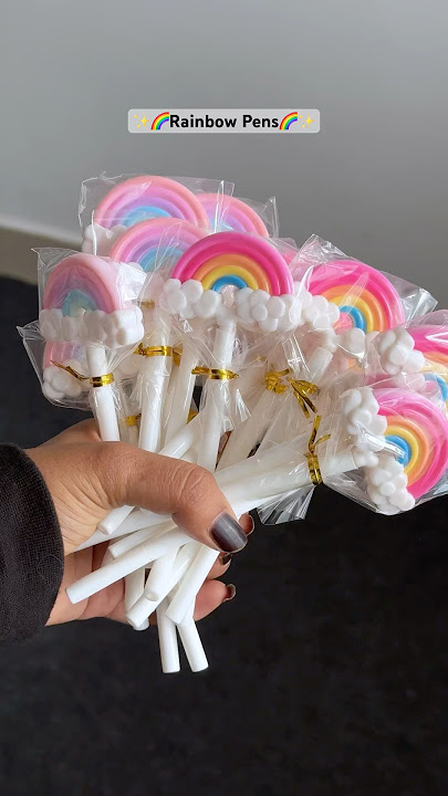 Cute Funky Rainbow Pens 🌈✨🎀 #trending #trendingshorts #trendingonshorts #pen #stationery