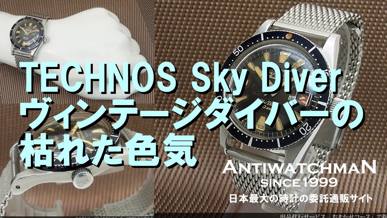 TECHNOS 腕時計 ダイバーズスタイル TECHNOS Sky Diver テクノス スカイダイバー ヴィンテージダイバーの