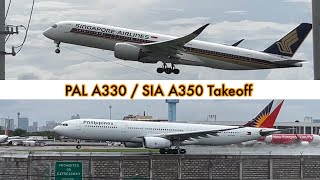 PAL A330 / SIA A350 Takeoff at MNL | #shorts