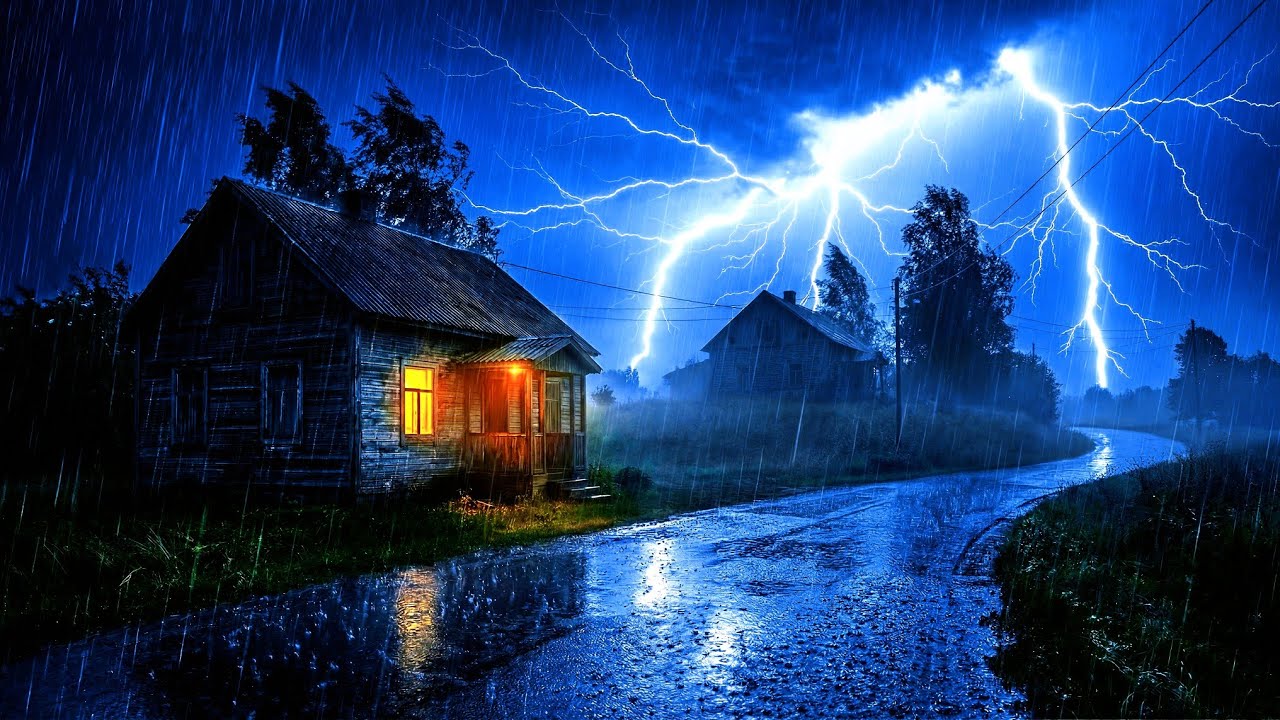 Heavy Rain and Thunderstorm Sounds for Deep Sleep 🌧️ Fall Asleep in Minutes