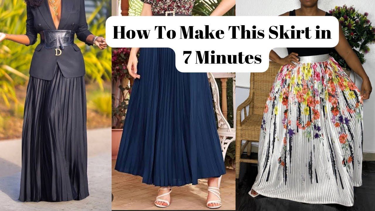 How to cut and sew a stylish Accordion pleat skirt | Beginner Friendly ...