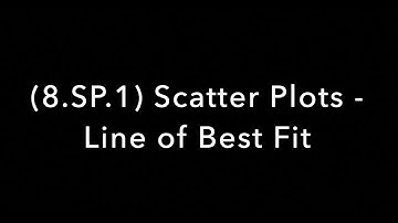 (8.SP.1) Scatter Plots - Line of Best Fit