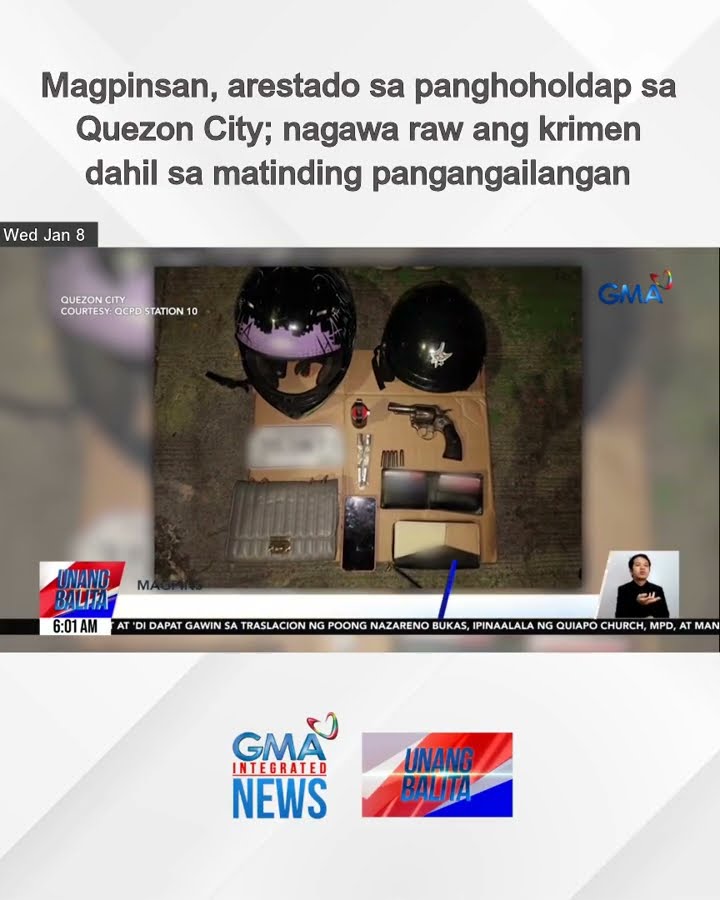 Magpinsan, arestado sa panghoholdap sa Quezon City; nagawa raw ang krimen dahil sa... | Unang Balita