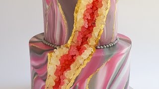 Geode Marble Fondant Cake Tutorial- Rosie's Dessert Spot