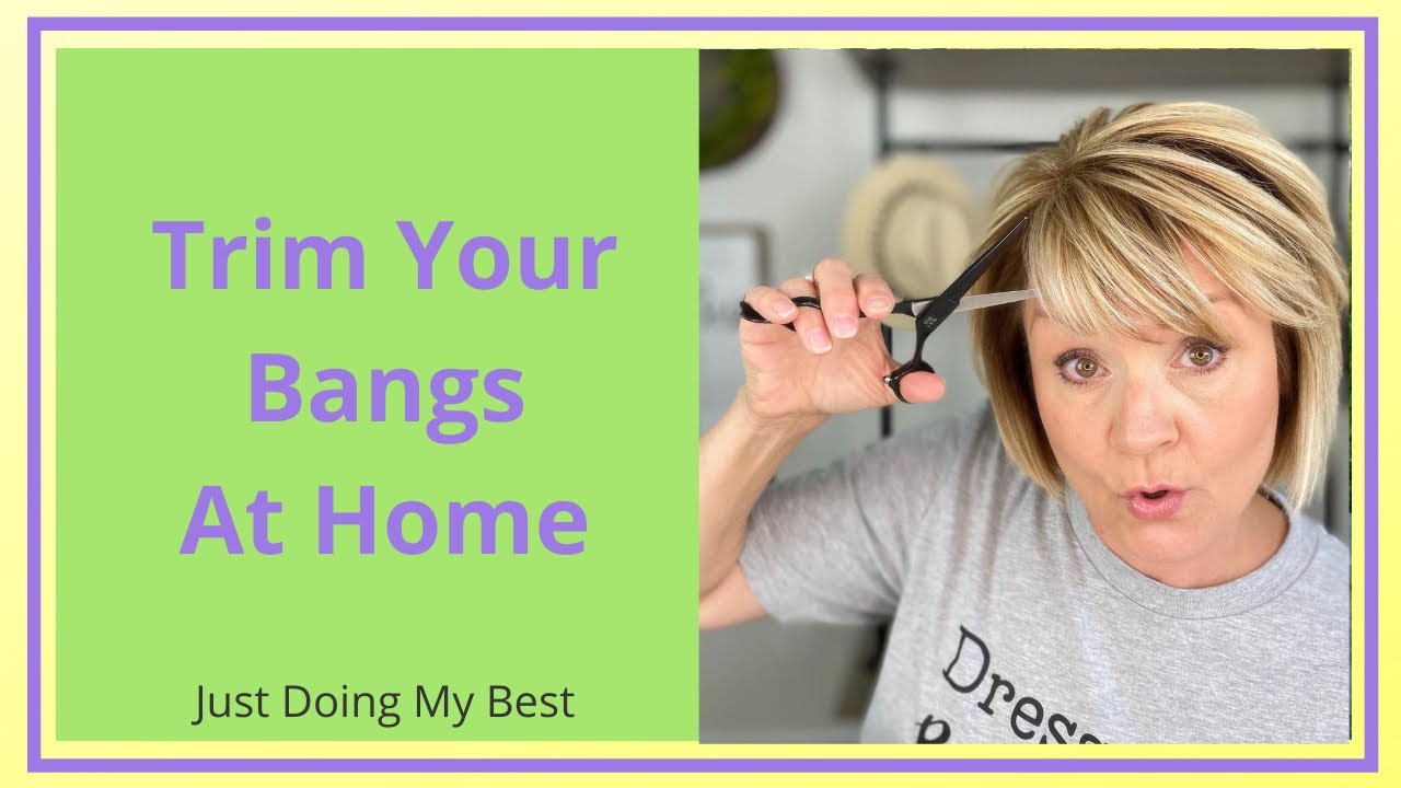 Stretch Your Haircut And Trim Your Bangs At Home - How To Cut Your Bangs Yourself - YouTube