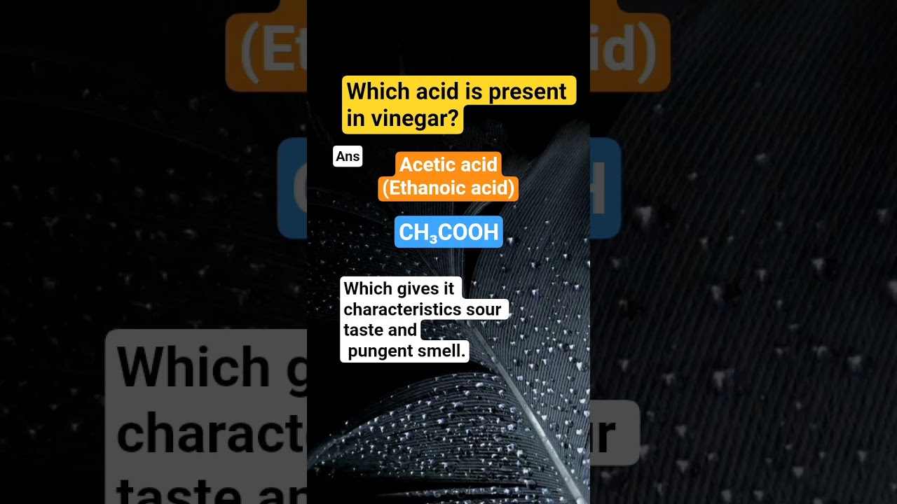 Acid present in vinegar#board #exam#facts#vinegar#acetic acid#ethanoic acid#class10#science#physics