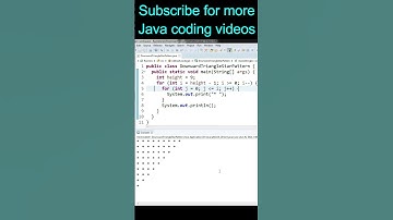 Java Downward Triangle Star Pattern Program #shorts