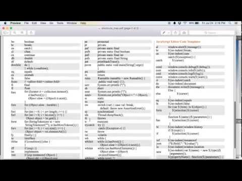 Viewing keyborad shortcut keys and code template for NetBeans IDE