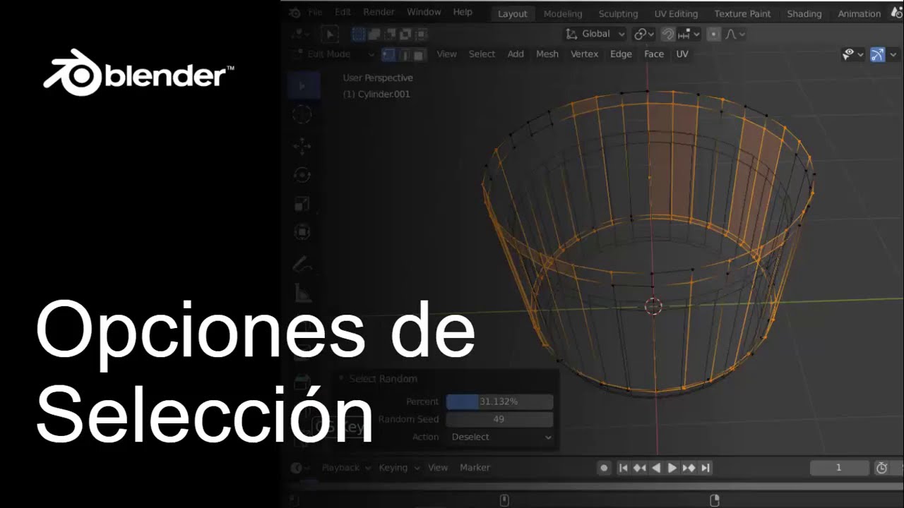 Blender 3D Selección y Opciones de selección