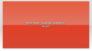 What does `layer.get_weights()` return?