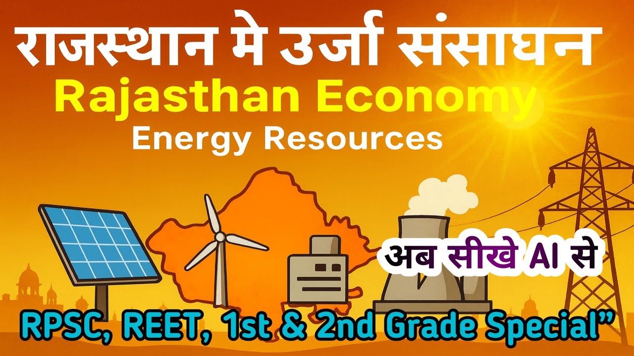 “राजस्थान में ऊर्जा संसाधन | Rajasthan Economy | Energy Resources | RPSC 2nd Grade, REET, 1st Grade 