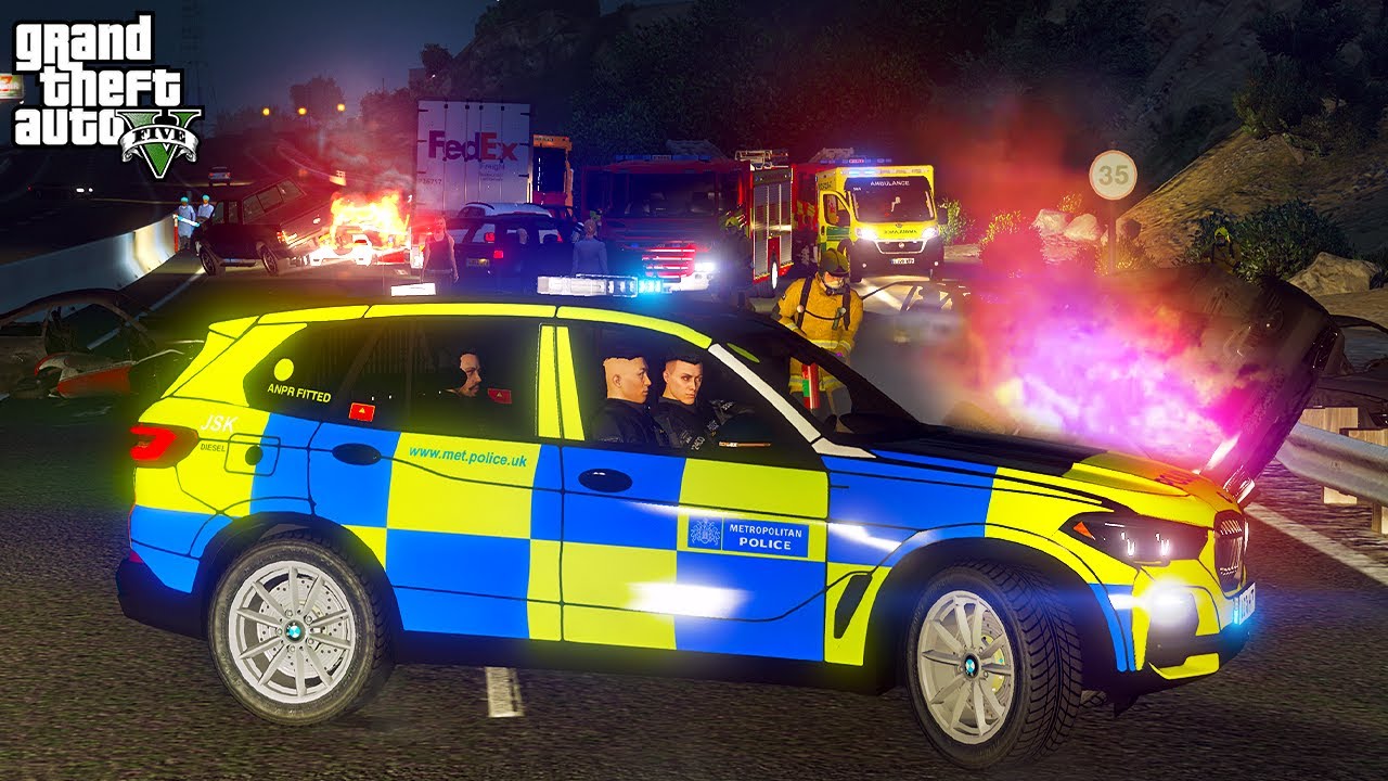 Armed Police Incident Sets M25 Alight! (GTA 5 UK Police LSPDFR Mod)