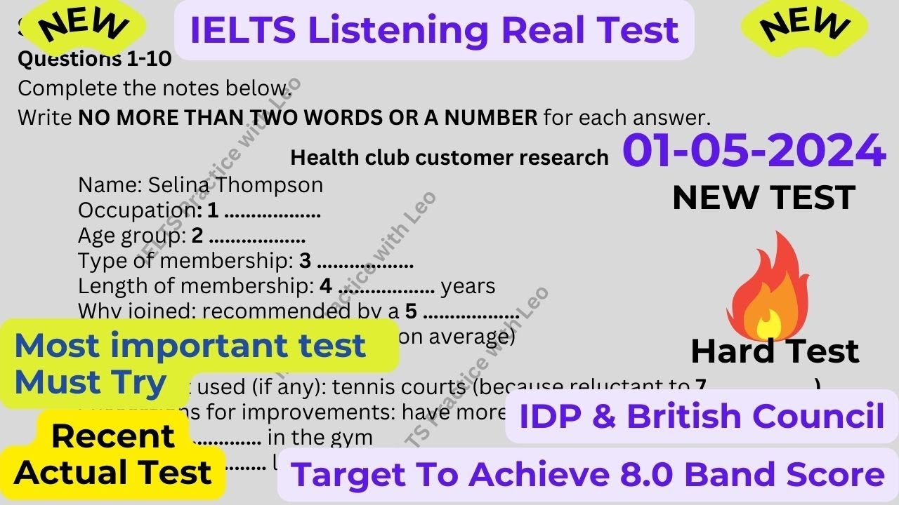 IELTS Listening Practice with Recent Actual IELTS Exam with Answers ...
