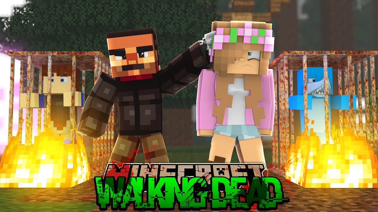 Minecraft THE WALKING DEAD - SHARKY AND SCUBA STEVE ARE TRAPPED IN NEGAN'S BASE!!